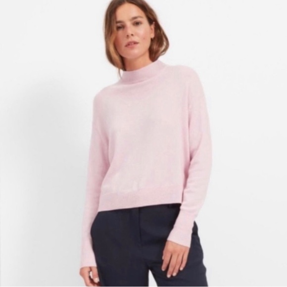 Everlane Pink Mock Neck Cashmere Sweater Size XS - Picture 4 of 8